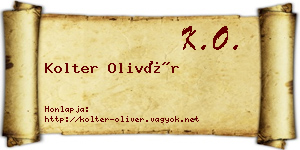 Kolter Olivér névjegykártya