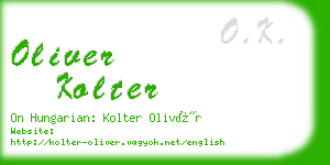 oliver kolter business card